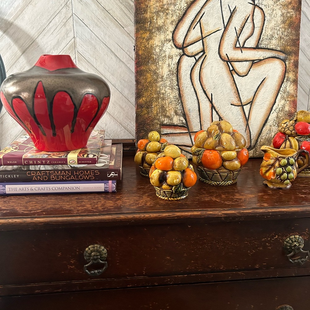 Haeger like new red and copper drip vase - Picture 4 of 6